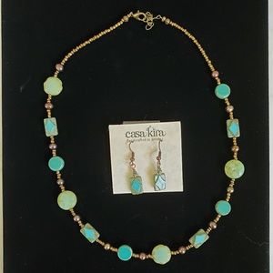 Handcrafted Necklace & Earrings Set NWOT